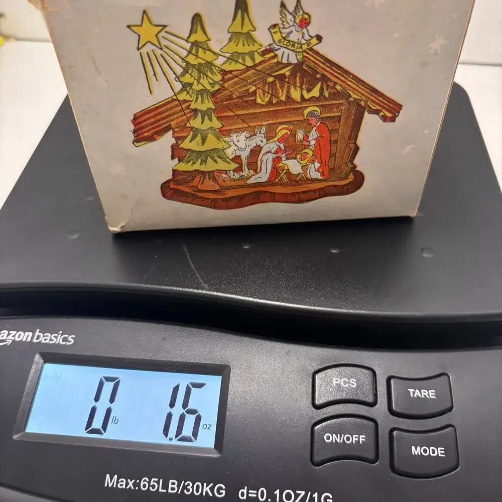 Vtg Mini Plastic Nativity Scene in Box Mid Century Hong Kong Christmas Manger